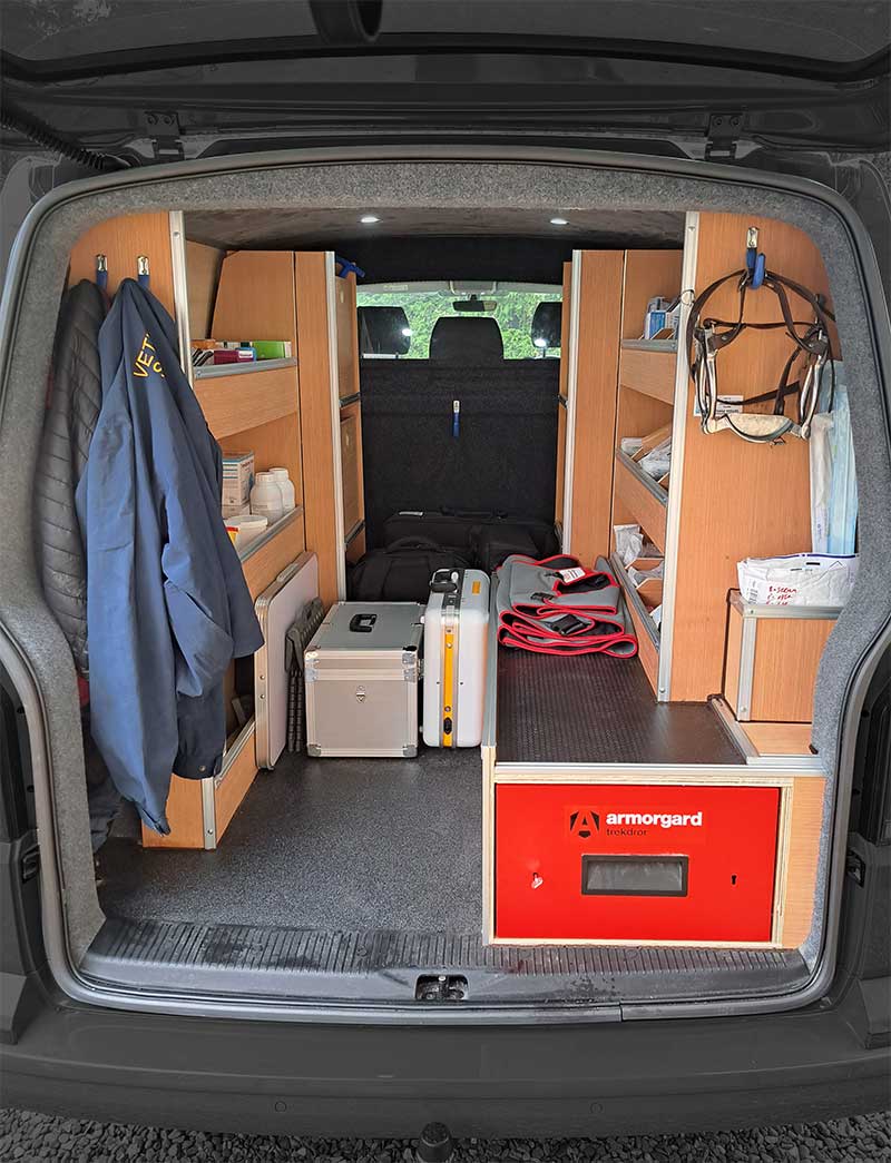 Inside  of an Equine Mobile Ambulatory Vehicle